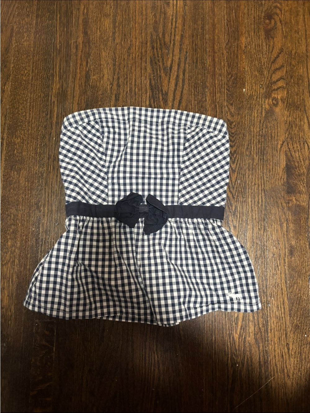 ABERCROMBIE AND FITCH, Women’s Gingham Peplum Top with Bow, Size XS